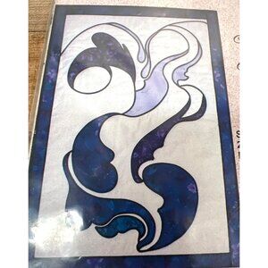 RARE Lovnest Designs Abstract Trio #1 Stained Glass Wall Quilt Pattern 21" X 30